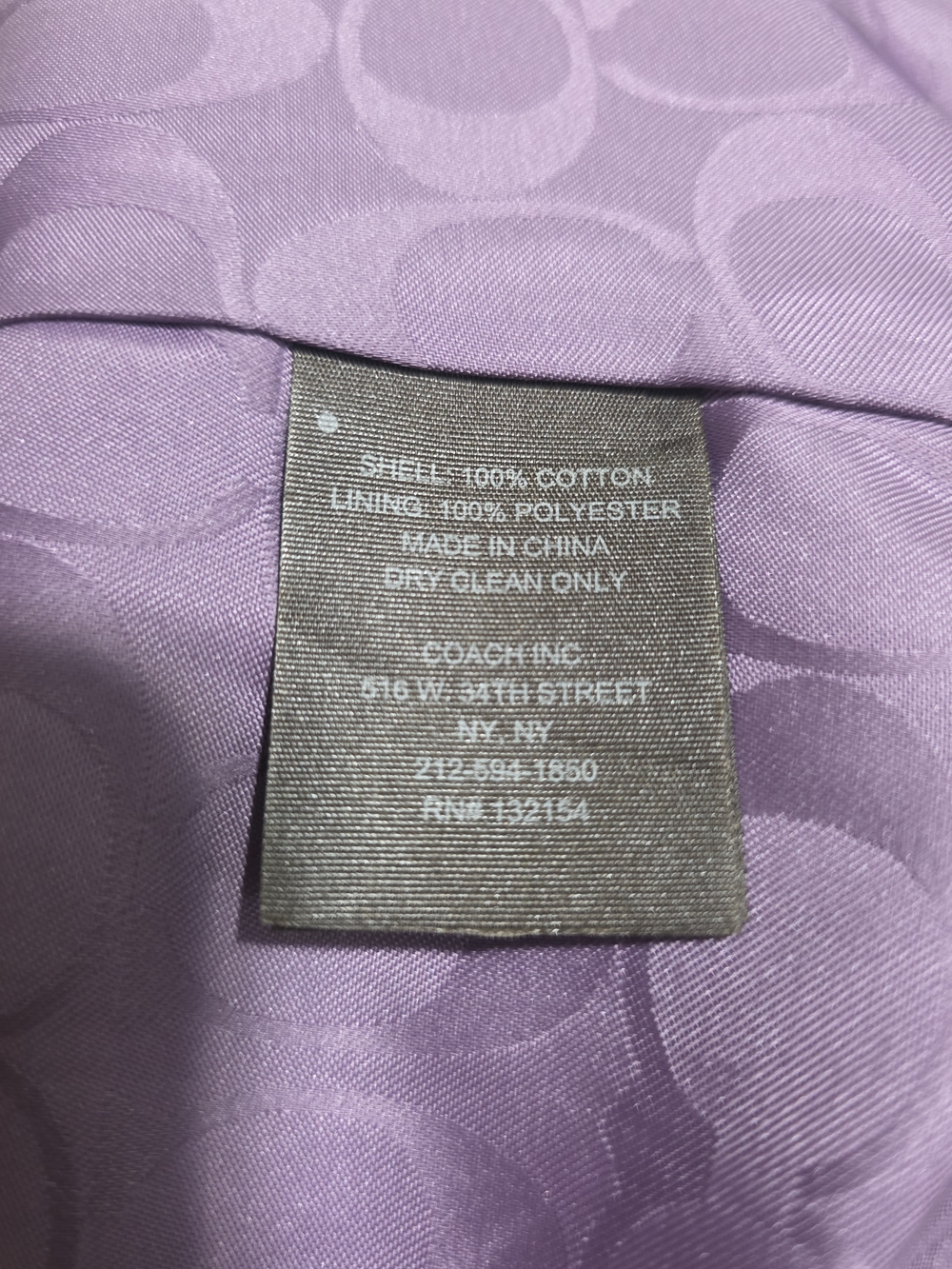 Coach Women's Quilted Velvet Jacket in Lavender Size Med - Picture 8 of 9